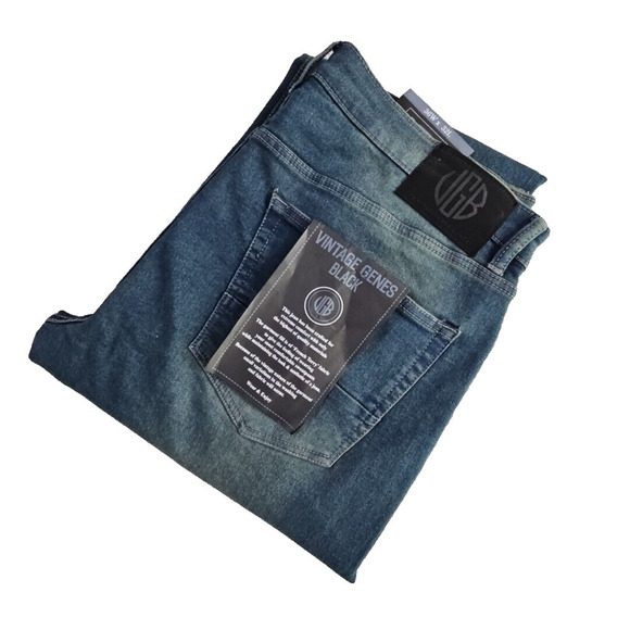 Vintage Genes Black VGB Jeans Men's 36W x 32L Relaxed Fit French Terry Denim NWT - Picture 6 of 16